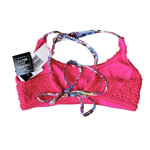 NWT CALIFORNIA WAVES CROCHET BRALETTE BIKINI TOP - Picture 4 of 4